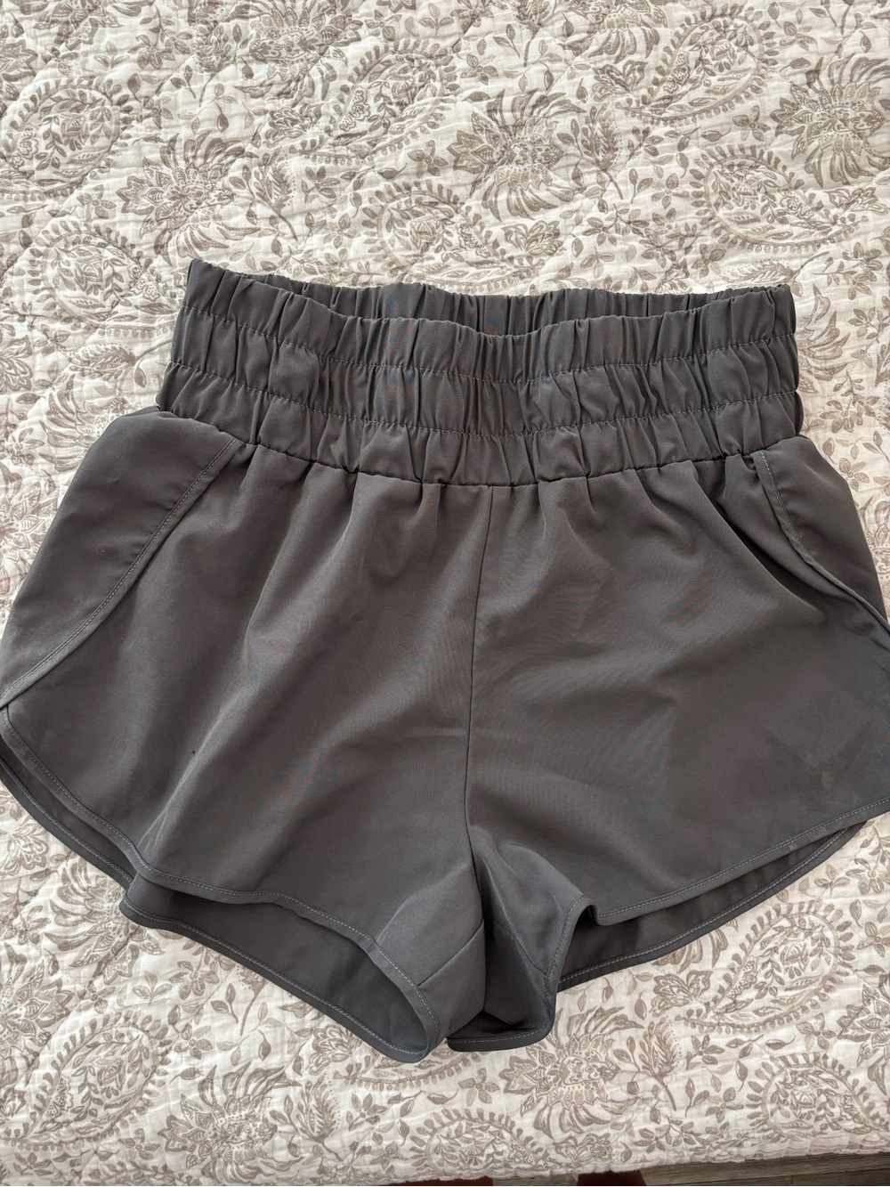 SHEIN Charcoal Elastic-Waist Athletic Shorts